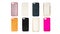 Set of multicolored plastic and silicone back covers for mobile phone. Choice of smart phone protector case