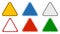 Set of multicolored road signs isolated on background vector illustration