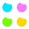 Set of multicolored round stickers