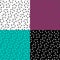 Set of multicolored seamless patterns with curls