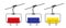 Set of multicolored ski-lifts icons