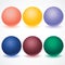 Set of multicolored spheres with shadows