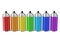 Set of multicolored spray paint cans