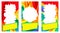 Set of multicolored templates frames for websites, booklets, stories, social networks, applications, banners. Rainbow bright sum