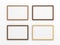 Set of multicolored wooden horizontal frames of different sizes