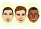 set of multiracial male avatar expressions