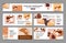 Set of mushrooms guide landing page vector flat collection of helpful information internet banner