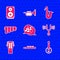 Set Music note, tone, Drum and drum sticks, Banjo, Musical tuning fork, Guitar, Pan flute, instrument saxophone and