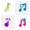 Set of Music Note with Tornado logo vector template, Creative Twister logo design concepts, icon symbol, Illustration