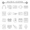Set of Music Related Vector Line Icons.