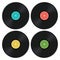 Set of music retro vinyl record icons. vector