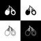 Set Musical instrument castanets icon isolated on black and white background. Vector