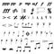 Set of musical symbols , Elements of musical symbols, icons and annotations.