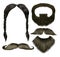 Set mustache different colors.beard