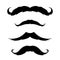 Set of mustache Icon. Black and white emblem.