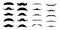 Set of Mustaches. Black silhouette of adult man moustaches. Symbol of Fathers day. Vector illustration isolated on white