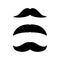 Set of Mustaches. Black silhouette of moustaches. Vector illustration isolated on white