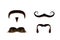 Set of mustaches isolated on a white background