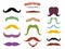 Set of mustaches silhouettes, Men`s mustaches,Vector illustrations