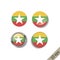 Set of MYANMAR flags round badges