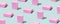 Set of nail files, emery board for manicure, nails. Pink buff for polishing nails on a blue background. Minimal pattern, trendy