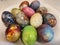 Set of naturally colored easter eggs