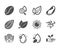 Set of Nature icons, such as Sun, Coffee beans, Vitamin e. Vector