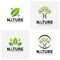 Set of Nature Leaf Green Logo Design Concepts. Environment Logo Template Vector. Icon Symbol