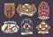Set of nautical badge