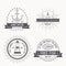 Set of nautical seafaring badges, labels and logos