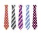 Set neck ties for business and casual attire.