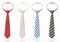 Set of neckties with various textures. 3D illustration