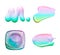 Set of neon color smears of cosmetic cream or acrylic paint