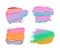 Set of neon color smears of cosmetic cream or acrylic paint