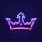 A set of neon gradient crowns. Vector illustration