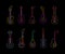 Set of Neon Guitars