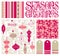 Set of new coordinating holiday seamless patterns, gift tags and design elements for gift wrap, cards and decoration.