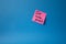 Set New Goals symbol. Concept words Set New Goals on pink steaky note. Beautiful blue background. Business and Set New Goals