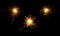 Set of new year, christmas or festive sparkler, sparkler firework candles isolated on black