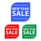 Set of New Year sale signs