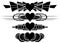 Set of nice decorated hearts tattoos in black