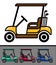 Set of nice golf cart with clubs