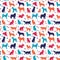 Set of nicecolors cats and dogs background illustration. Animal collection. seamless pattern.