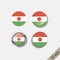 Set of NIGER flags round badges