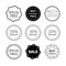 Set of nine black and white retro badges