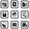 Set of nine book icons