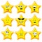 Set of nine cartoon gold stars