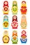 Set Of Nine Colorful Nesting Dolls
