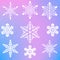 Set of nine different elegant snowflakes