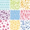 Set of nine food seamless patterns backgrounds